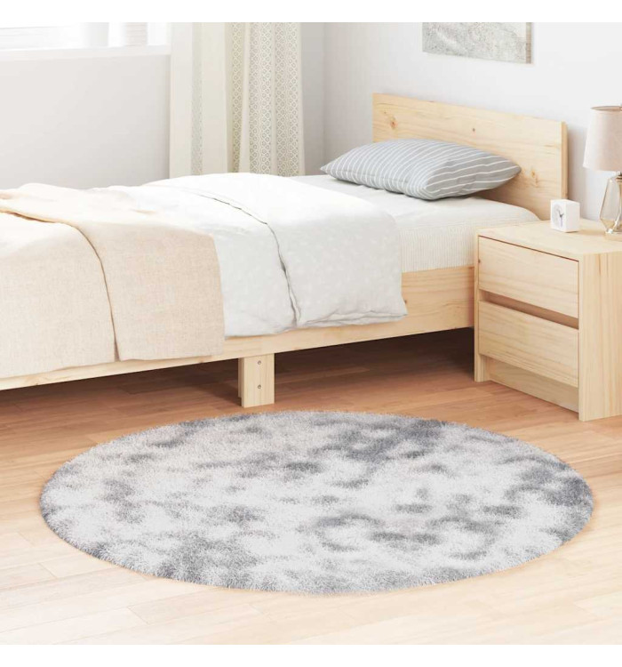 Tapis shaggy à poils longs NAVARRA gris clair 120x120 cm | Mobilier & Déco