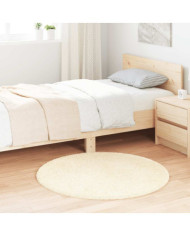Tapis Shaggy à poils longs NAVARRA crème 100x100 cm polyester | Mobilier & Déco