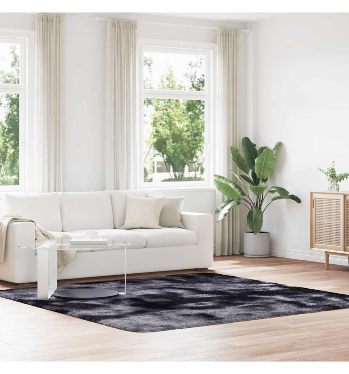 Tapis Shaggy à poils longs NAVARRA gris foncé 240x240 cm | Mobilier & Déco