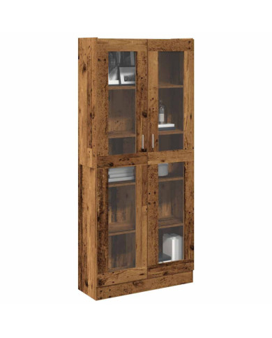 Buffet haut vieux bois 82,5x30,5x185 cm bois d'ingénierie | Mobilier & Déco