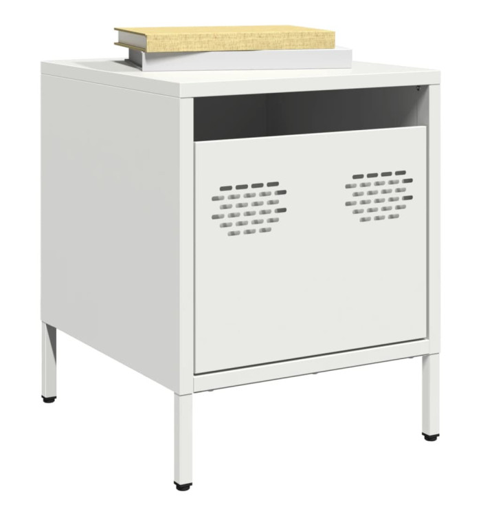 Tables de chevet 2 pcs blanc 35x39x43,5 cm acier | Mobilier & Déco