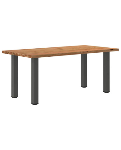Table à manger marron clair bois de chêne massif rectangulaire | Mobilier & Déco