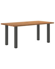 Table à manger marron clair bois de chêne massif rectangulaire | Mobilier & Déco