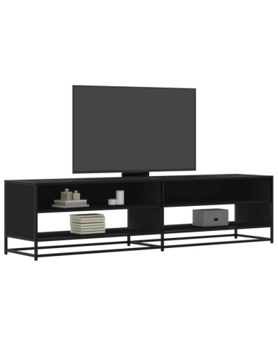 Meuble TV noir 180,5x40x46 cm bois d'ingénierie | Mobilier & Déco