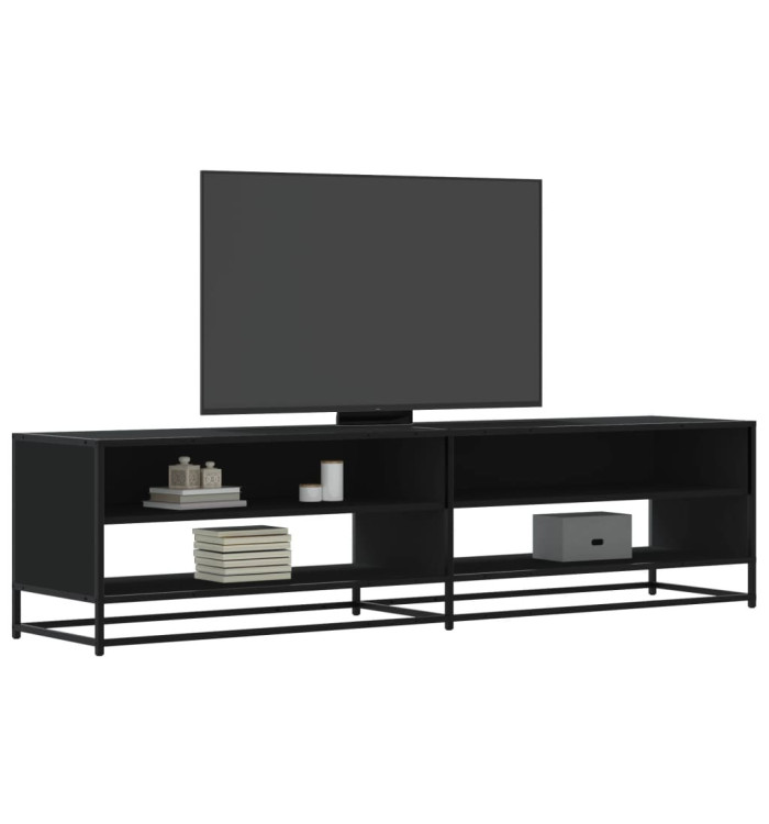 Meuble TV noir 180,5x40x46 cm bois d'ingénierie | Mobilier & Déco