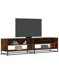Meuble TV chêne fumé 180,5x40x46 cm bois d'ingénierie | Mobilier & Déco
