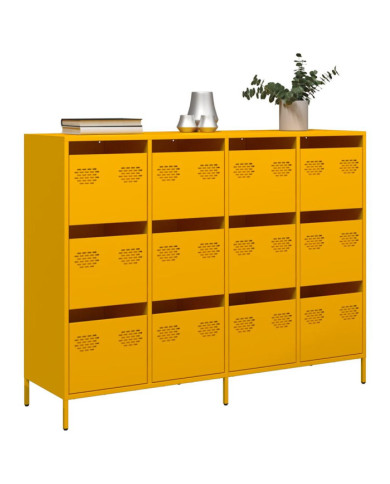 Buffet jaune moutarde 135x39x103,5 cm acier laminé à froid | Mobilier & Déco