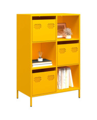 Buffet haut jaune moutarde 68x39x103,5 cm acier | Mobilier & Déco