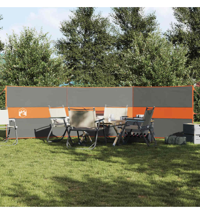Brise-vent de camping gris et orange 490x123 cm imperméable | Mobilier & Déco
