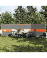 Brise-vent de camping gris et orange 490x123 cm imperméable | Mobilier & Déco