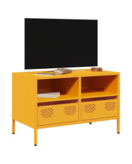 Meuble TV jaune moutarde 68x39x43,5 cm acier laminé à froid | Mobilier & Déco