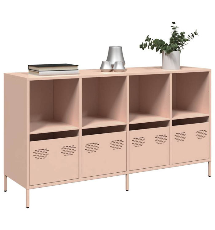 Buffet rose 135x39x73,5 cm acier laminé à froid | Mobilier & Déco
