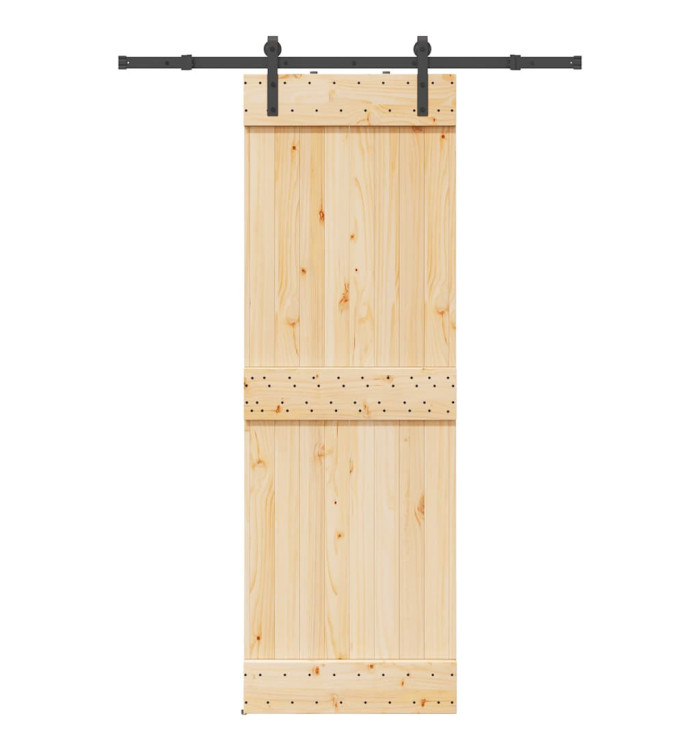Porte coulissante et kit de quincaillerie 70x210 cm pin massif | Mobilier & Déco