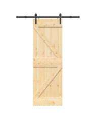 Porte coulissante et kit de quincaillerie 70x210 cm pin massif | Mobilier & Déco