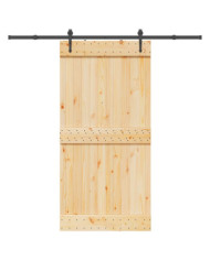 Porte coulissante et kit de quincaillerie 100x210 cm pin massif | Mobilier & Déco