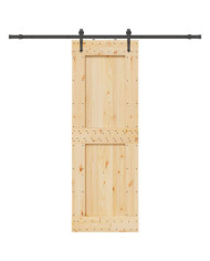 Porte coulissante et kit de quincaillerie 80x210 cm pin massif | Mobilier & Déco
