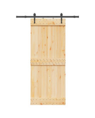 Porte coulissante et kit de quincaillerie 85x210 cm pin massif | Mobilier & Déco