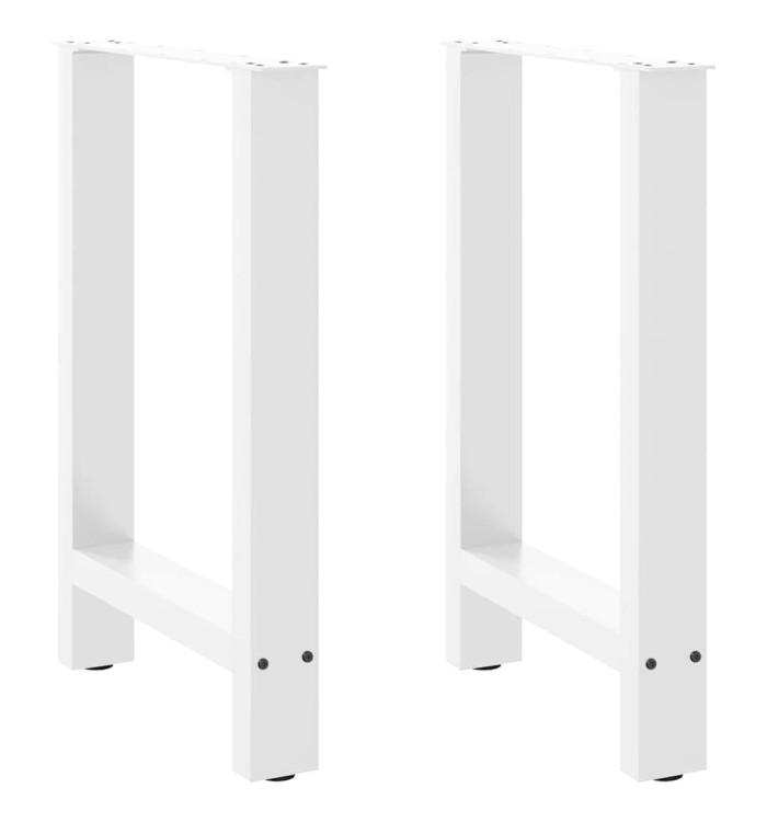Pieds de table à manger Blanc 2 pièces 60 x (72-73) cm Acier | Mobilier & Déco