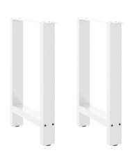 Pieds de table à manger Blanc 2 pièces 60 x (72-73) cm Acier | Mobilier & Déco