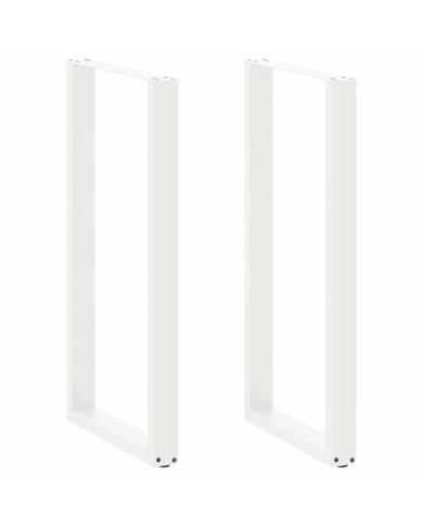 Pieds de table de bar en U, 2 pièces, blanc, 60 x (110-111) cm, acier | Mobilier & Déco