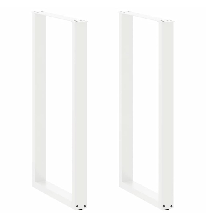 Pieds de table de bar en U, 2 pièces, blanc, 60 x (110-111) cm, acier | Mobilier & Déco