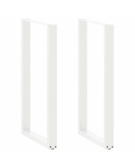 Pieds de table de bar en U, 2 pièces, blanc, 60 x (110-111) cm, acier | Mobilier & Déco
