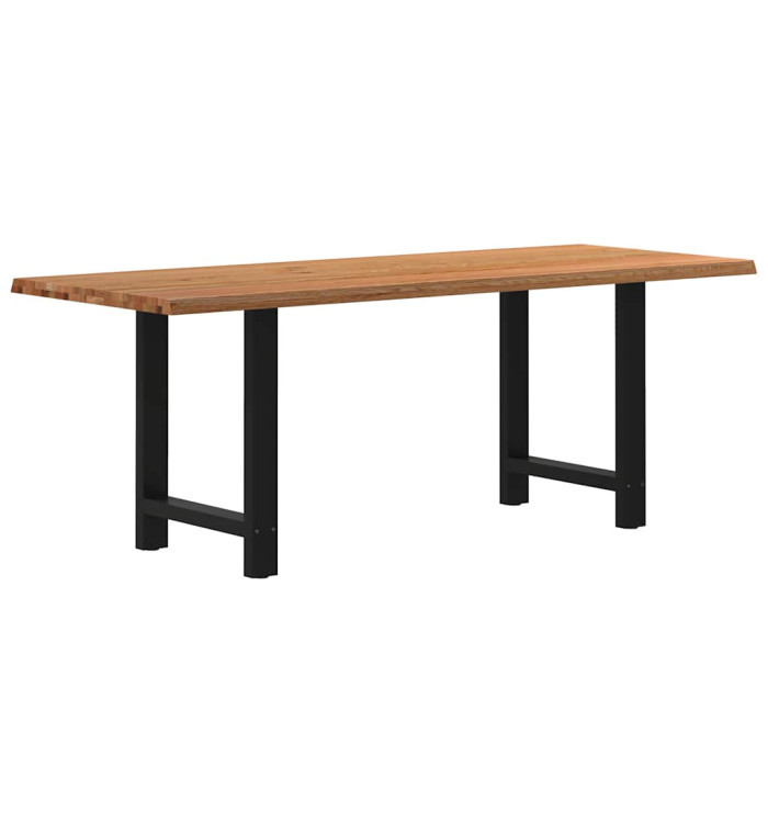 Table à manger marron clair bois de chêne massif rectangulaire | Mobilier & Déco