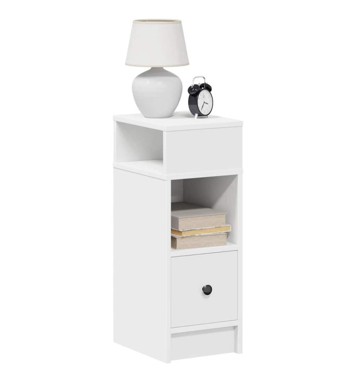 Table de chevet avec tiroir blanc 25x31x66 cm | Mobilier & Déco