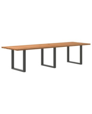 Table à manger marron clair bois de chêne massif rectangulaire | Mobilier & Déco