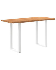 Table de bar rectangulaire en bois massif de chêne marron clair 180 x 80 x 112 cm | Mobilier & Déco