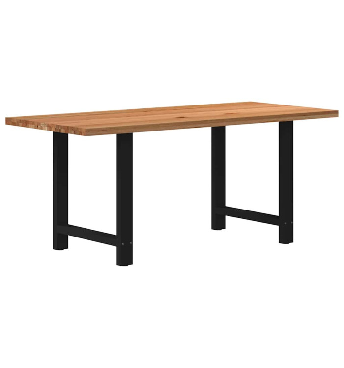 Table à manger marron clair bois de chêne massif rectangulaire | Mobilier & Déco
