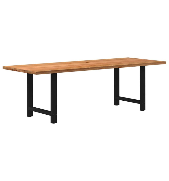 Table à manger marron clair bois de chêne massif rectangulaire | Mobilier & Déco