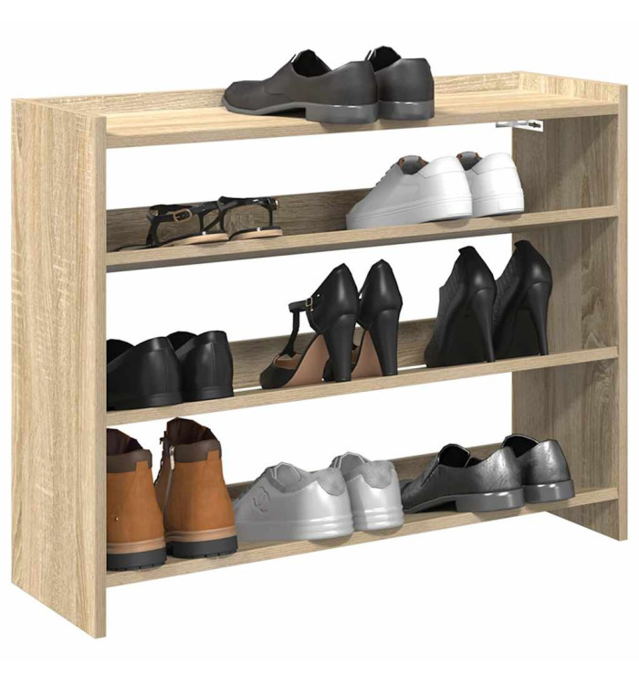 Étagère à chaussures chêne sonoma 80x25x62 cm bois d'ingénierie | Mobilier & Déco