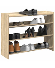 Étagère à chaussures chêne sonoma 80x25x62 cm bois d'ingénierie | Mobilier & Déco