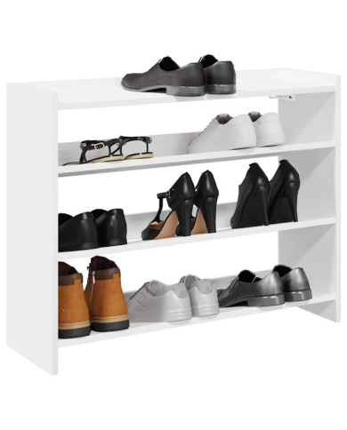 Étagère à chaussures blanc 80x25x62 cm bois d'ingénierie | Mobilier & Déco