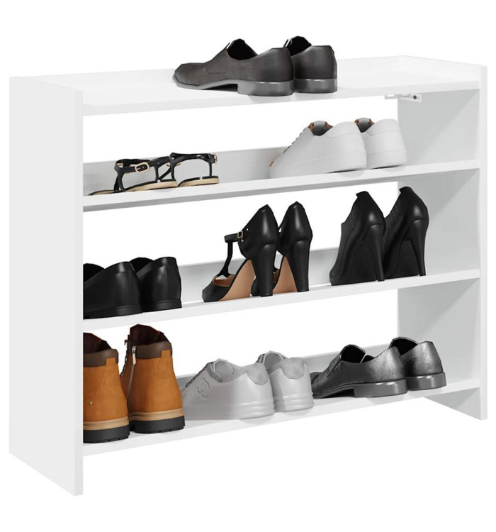 Étagère à chaussures blanc 80x25x62 cm bois d'ingénierie | Mobilier & Déco