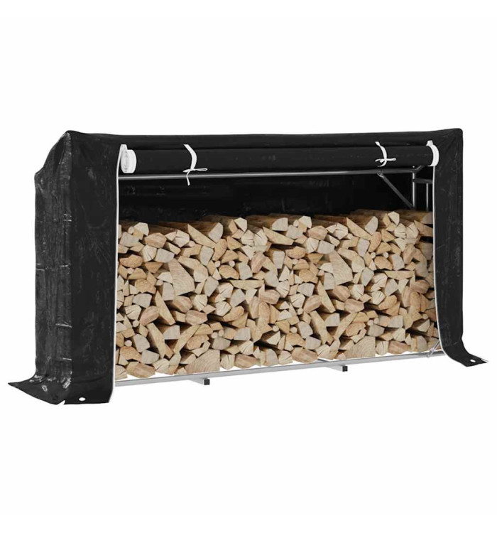 Portant de bois de chauffage et housse de pluie acier galvanisé | Mobilier & Déco