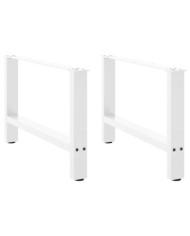 Pieds de table basse Blanc 2 pièces 70 x (42-43) cm Acier | Mobilier & Déco
