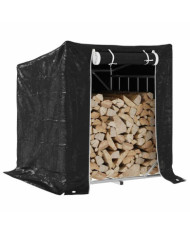 Portant de bois de chauffage et housse de pluie acier galvanisé | Mobilier & Déco
