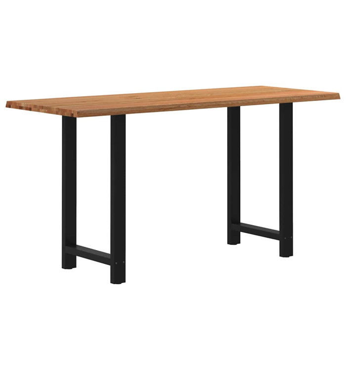 Table de bar rectangulaire en chêne massif avec bords naturels 200 x 80 x 112 cm | Mobilier & Déco