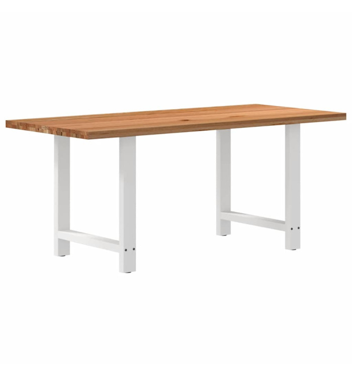 Table à manger marron clair bois de chêne massif rectangulaire | Mobilier & Déco