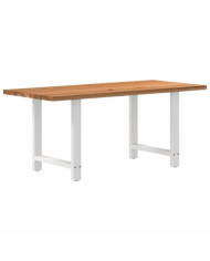 Table à manger marron clair bois de chêne massif rectangulaire | Mobilier & Déco