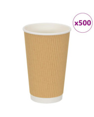 Tasses à café en papier 500 pcs 16oz 400ml marron | Mobilier & Déco