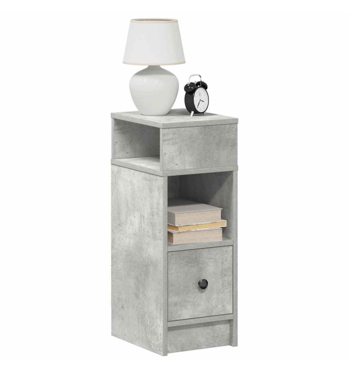 Tables de chevet 2 pcs avec tiroir gris béton 25x31x66 cm | Mobilier & Déco