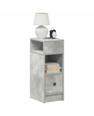 Tables de chevet 2 pcs avec tiroir gris béton 25x31x66 cm | Mobilier & Déco