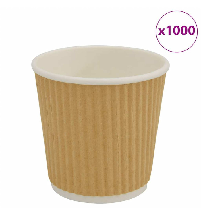 Tasses à café en papier 1000 pcs 4oz 100ml marron | Mobilier & Déco