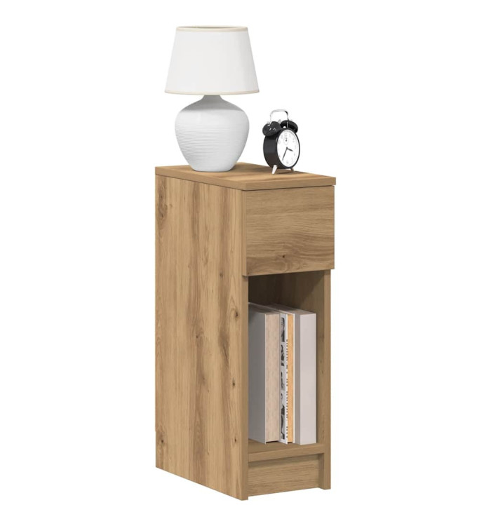 Table de chevet avec tiroir chêne artisanal 20x36x60 cm | Mobilier & Déco