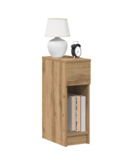 Table de chevet avec tiroir chêne artisanal 20x36x60 cm | Mobilier & Déco
