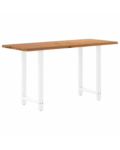Table de bar rectangulaire en bois massif de chêne marron clair 200 x 80 x 102 cm | Mobilier & Déco