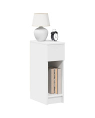 Tables de chevet avec tiroir 2 pcs blanc 20x36x60 cm | Mobilier & Déco